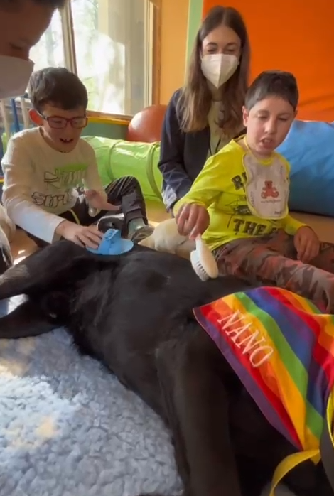 Pet Therapy per bambini con disabilità Centro Don Gnocchi S. Maria al Castello di Pessano con Bornago